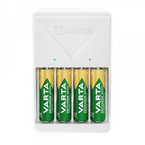 VARTA 4XAA 2100 MAH PİLLİ BEYAZ PLUG PİL ŞARJ CİHAZI (K0) - Görsel 2