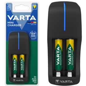 VARTA 57646 MİNİ CHARGER PİL ŞARJ CİHAZI + 2 ADET 800MAH AAA ŞARJ EDİLEBİLİR PİL (K0)