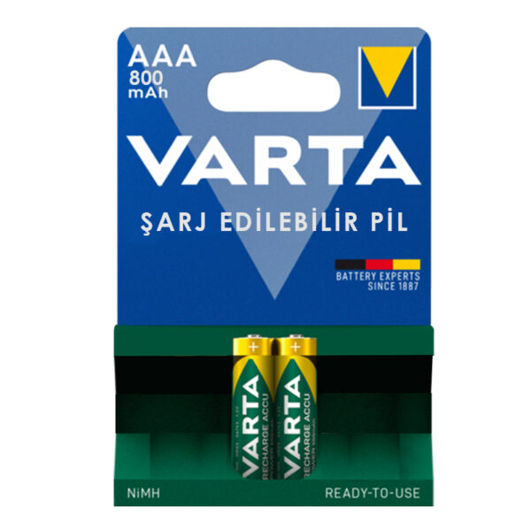 VARTA NI-MH 1.2V 800 MAH HR03 AAA ŞARJLI 2Lİ İNCE KALEM PİL (K0)