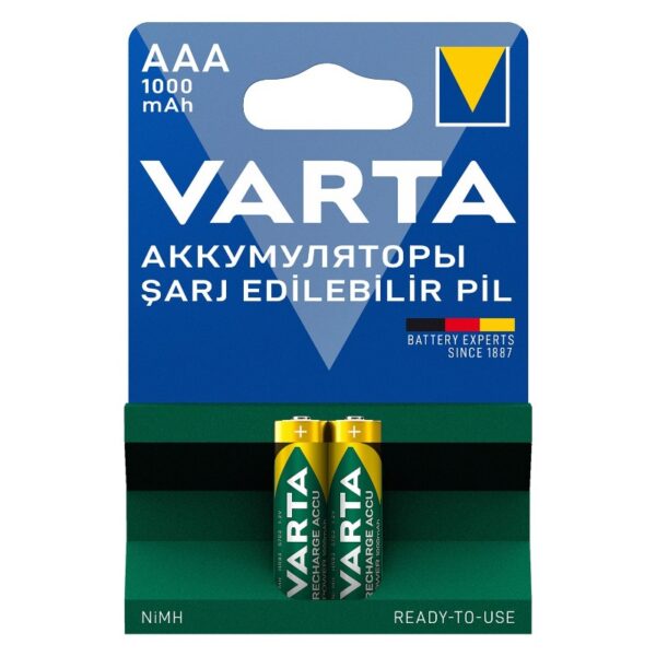 VARTA NI-MH 1.2V 1000 MAH HR03 AAA ŞARJLI 2Lİ İNCE KALEM PİL (K0)