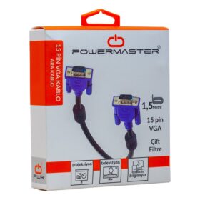 VGA KABLO 15 PİN 3+6 ERKEK/ERKEK 1.5M KUTULU (K0)