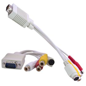 VGA TO 3RCA + S VİDEO 15 CM ÇEVİRİCİ KABLO (K0)