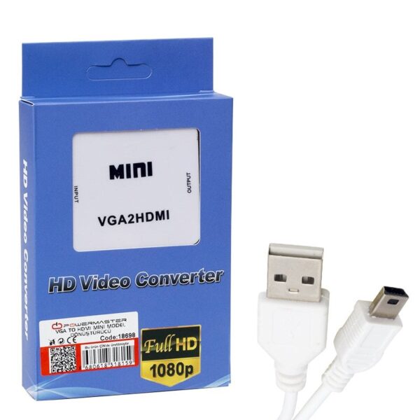 VGA TO HDMI SES ÇIKIŞLI MİNİ MODEL DÖNÜŞTÜRÜCÜ (K0) - Görsel 3