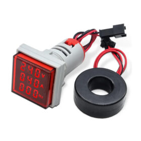 VOLTAMPERMETRE 50-500V 0-100A AC KARE KIRMIZI (AD22-22VAS) (K0)