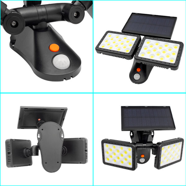 W770B SENSÖRLÜ 36 COB LEDLİ SOLAR AYDINLATMALI DUVAR LAMBASI (K0) - Görsel 3