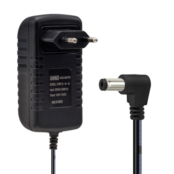 12.6 VOLT- 2 AMPER 5.5X2.5 UÇLU YERLİ ÜRETİM KIRMIZI YEŞİL LEDLİ PRİZ TİPİ ŞARJ ADAPTÖRÜ (K0)