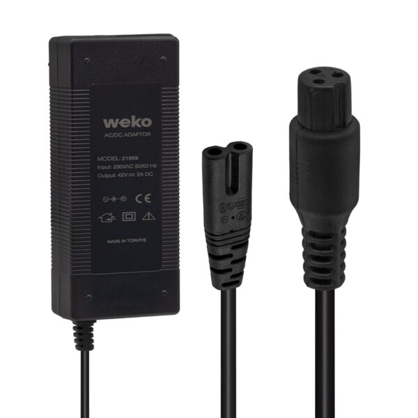 42 VOLT - 2 AMPER ELEKTRİKLİ BİSİKLET ŞARJ CİHAZI LI-ION LİTYUM PİLLER İÇİN 3 PİNLİ MASAÜSTÜ GİNGER ŞARJ CİHAZI (K0)