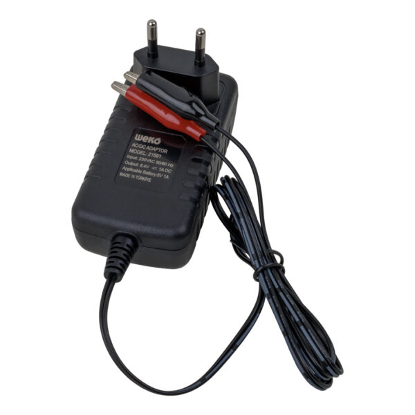 8.4 VOLT - 1 AMPER KROKODİL UÇLU KIRMIZI YEŞİL LEDLİ YERLİ ÜRETİM AKÜ ŞARJ CİHAZI (OUT:6V-1A) (K0) - Görsel 3