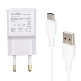 WK-21434 S6 2.1 AMPER ŞARJ BAŞLIK ADAPTÖRÜ + MICRO USB KABLO(NO:3) (K0)