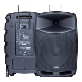 WESTA WAP-12505 300 WATT 12 2 YOLLU 2 EL TELSİZ MİKROFONLU BLUETOOTH ÖZELLİKLİ ŞARJLI AKTİF KABİN HOPARLÖR (K0)