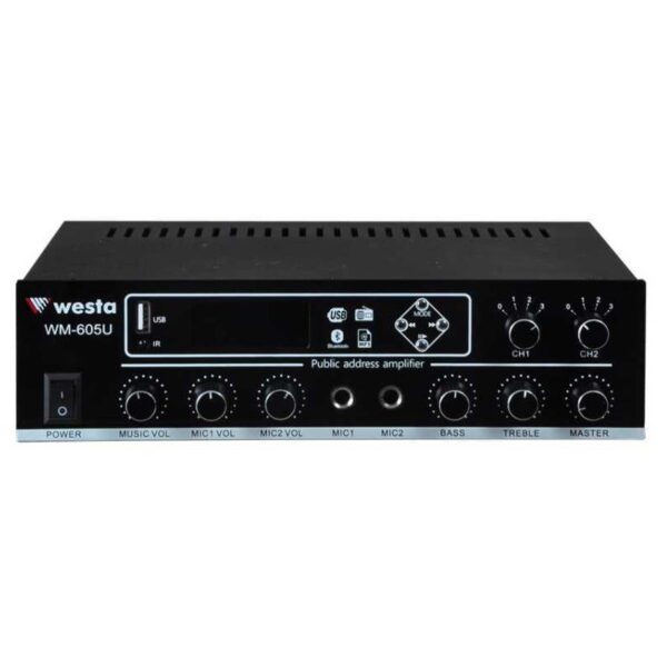 WESTA WM-605U 2 BÖLGELİ 2 MİK. GİRİŞLİ 100 WATT TRAFOLU ANFİ (K0)