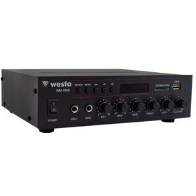 WESTA WM-750U 80W MİNİ 100V/70V/4-16 OHM USB/SD/BLUETOOTH/ UK-2 MİK.GİRİŞ TRAFOLU ANFİ (K0)