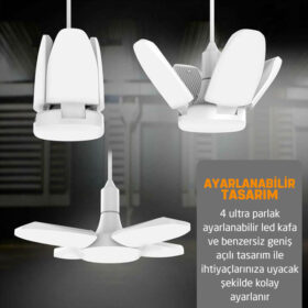 WINLIGHT WL-2760 220V 60 WATT 4 KOLLU PERVANE BEYAZ LED AMPUL (81) (K0)