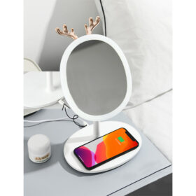 WIRELESS ŞARJ ÖZELLİKLİ LEDLİ MAKYAJ AYNASI (K0)