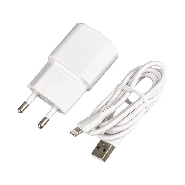 WK-21437 IP 2.1 AMPER ŞARJ BAŞLIK ADAPTÖRÜ + LIGHTNING KABLO (NO:3) (K0) - Görsel 3