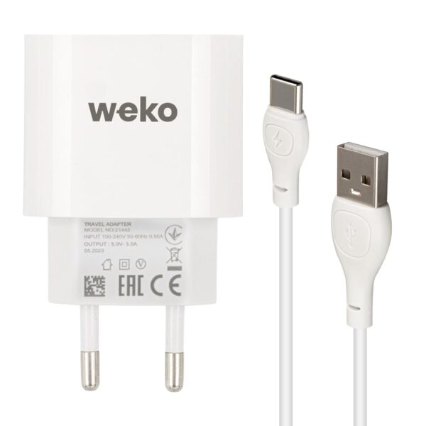 WK-21442 PDU QC 3.0 AMPER ŞARJ BAŞLIK ADAPTÖRÜ + TYPE-C KABLO (NO:1) (K0) - Görsel 2