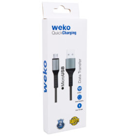 WK-22023 USB TO MICRO USB ÖRGÜLÜ LACİVERT ŞARJ KABLOSU (NO:14) (K0)