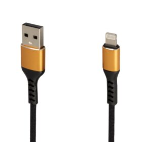 WK-22025 USB TO LIGHTNING ÖRGÜLÜ SİYAH ŞARJ KABLOSU (NO:14) (K0)