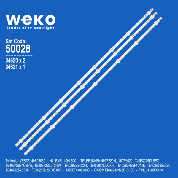 WKSET-5028 34620X2 34621X1 17DLB40VXR1 - LB40017 3 ADET LED BAR (K0)