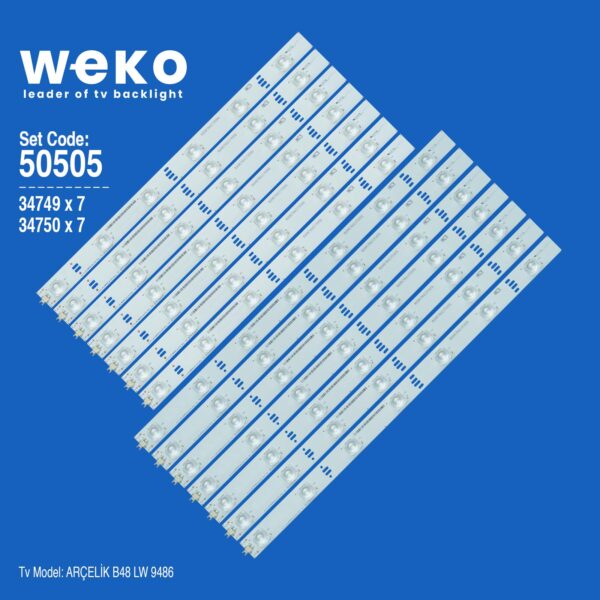 WKSET-5505 34749X7 34750X7 ARCELİK_48_ZKN60600 ZKP6060 14 ADET LED BAR (K0)