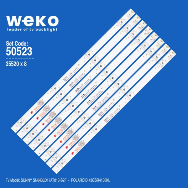 WKSET-5523 35520X8 MY43D04-ZC23AG-03 4S1P - 303MY430031 - 135-140/3.0-3.1 8 ADET LED BAR (K0)
