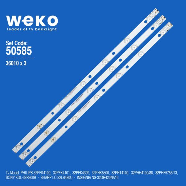 WKSET-5585 36010X3 GJ-2K15 D2P5-315 D307-V1.1/17.8MM 3 ADET LED BAR (K0)