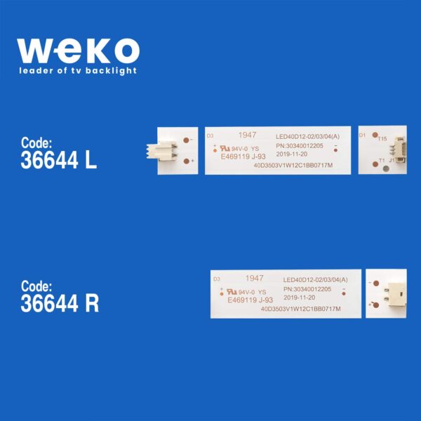 WKSET-5594 36644X4 LED40D12-03(B) LED40D12-ZC14-04 A B  4 ADET LED BAR (K0) - Görsel 2