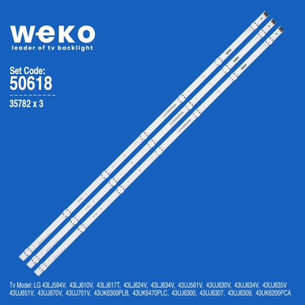 WKSET-5618 35782X3 LG INNOTEK 17Y 43INCH_ A-TYPE  3 ADET LED BAR (K0)