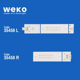 WKSET-5722 35458X4 MS-0818 V5 - A4 102-105LM 3.2-3.4V 0R WR 4 ADET LED BAR  İKİYE BÖLÜNMÜŞ (K0)