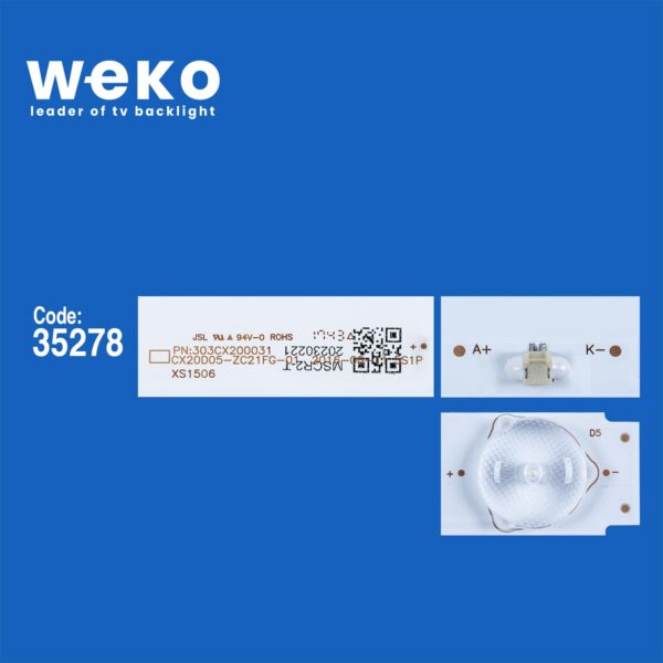 WKSET-5754 35278 CX20D05-ZC21FG-01 5S1P - 125-130/3.2-3.3 - 303CX200031 2 ADET LED BAR (K0) - Görsel 2
