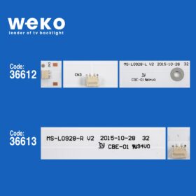 WKSET-6195 36612X2 36613X2 MS-L0928-L/R 4 ADET LED BAR (K0)