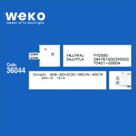 WKSET-6203 36044X3 SHİNEON 2D04007 REV.A - S0180 YLWJYHLW PYD5B0  3 ADET LED BAR (K0)