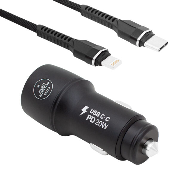 YENİ NESİL USB-C (IPHONE TO TYPE-C) ARAÇ ŞARJ SETİ (PD18W) (K0) - Görsel 2