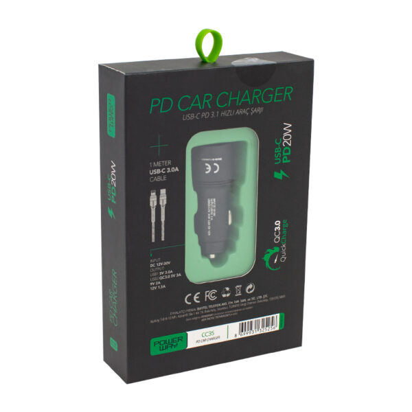 YENİ NESİL USB-C (IPHONE TO TYPE-C) ARAÇ ŞARJ SETİ (PD18W) (K0) - Görsel 3