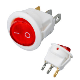 YUVARLAK IŞIKLI ANAHTAR ON-OFF 3P BEYAZ KASA (IC-131B) (K0)