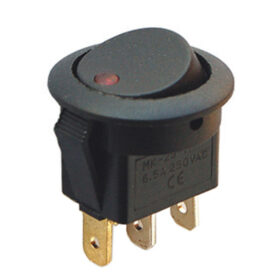 YUVARLAK NOKTA IŞIKLI 3 PİN 12 VOLT ON-OFF ANAHTAR (IC-132A) (K0)