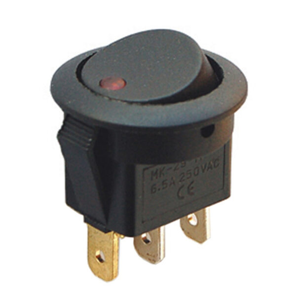 YUVARLAK NOKTA IŞIKLI 3 PİN 12 VOLT ON-OFF ANAHTAR (IC-132A) (K0)