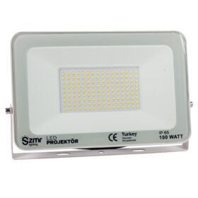 ZMR 100 WATT 6500K IP65 150* IŞIK AÇISI 220 VOLT BEYAZ SLİM KASA LED PROJEKTÖR (K0)