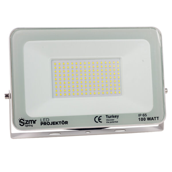 ZMR 100 WATT 6500K IP65 150* IŞIK AÇISI 220 VOLT BEYAZ SLİM KASA LED PROJEKTÖR (K0)