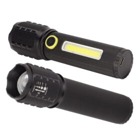 ZOOMLU FLASH ÖZELLİKLİ ŞARJLI METAL KASA EL FENERİ (K0)