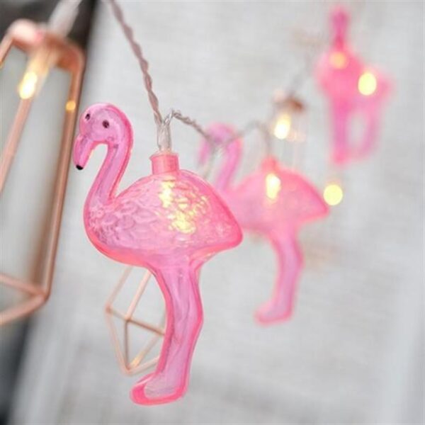 10&amp;apos;lu Pilli Led Flamingo Dekoratif Işık Zinciri Aydınlatma 1,5 Mt (K0) - Görsel 4