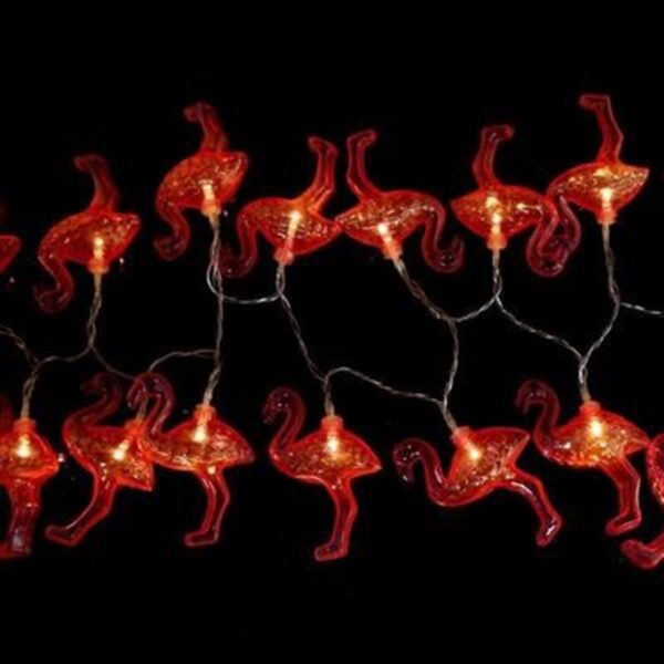 10&amp;apos;lu Pilli Led Flamingo Dekoratif Işık Zinciri Aydınlatma 1,5 Mt (K0) - Görsel 5