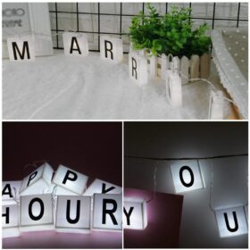 10&amp;apos;lu Lightbox Işıklı Harf Mesaj Panosu Dekoratif Harf Işık Zinciri (K0)