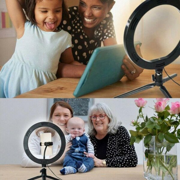 10inç 26cm Youtube Instagram Tiktok Selfie Stüdyo Video Fotoğraf Ring Light Tripod Led Halka Işık (K0) - Görsel 3