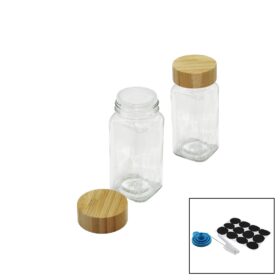 12 PCS TAKIM KARE CAM BAHARATLIK - TUZLUK BAMBU KAPAKLI (K0)