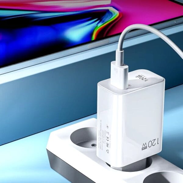 120W USB Hızlı Type C Uçlu Kablolu Şarj Aleti (K0) - Görsel 3