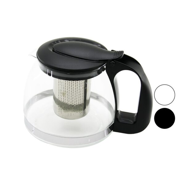 1250ML CAM DEMLİK  ÇELİK SÜZGEÇLİ - PLASTİK KULP - KAPAK - KROM ÇERÇEVE (K0)