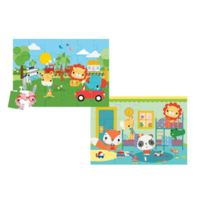 Çocuk 13406 KS Fisher-Price Baby Puzzle - Railway & Bedtime / 12+24 Parça Puzzle / +4 yaş