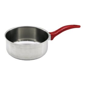 14CM   KIRMIZI PLASTİK KULP   ÇELİK  SOS TAVA (K0)