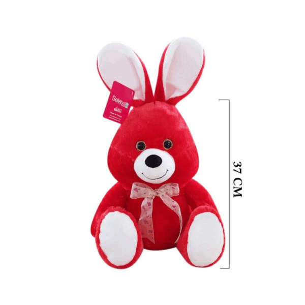 Çocuk 1554KR Selay, Oturan Sevimli Tavşan 37 cm Kırmızı - Görsel 2